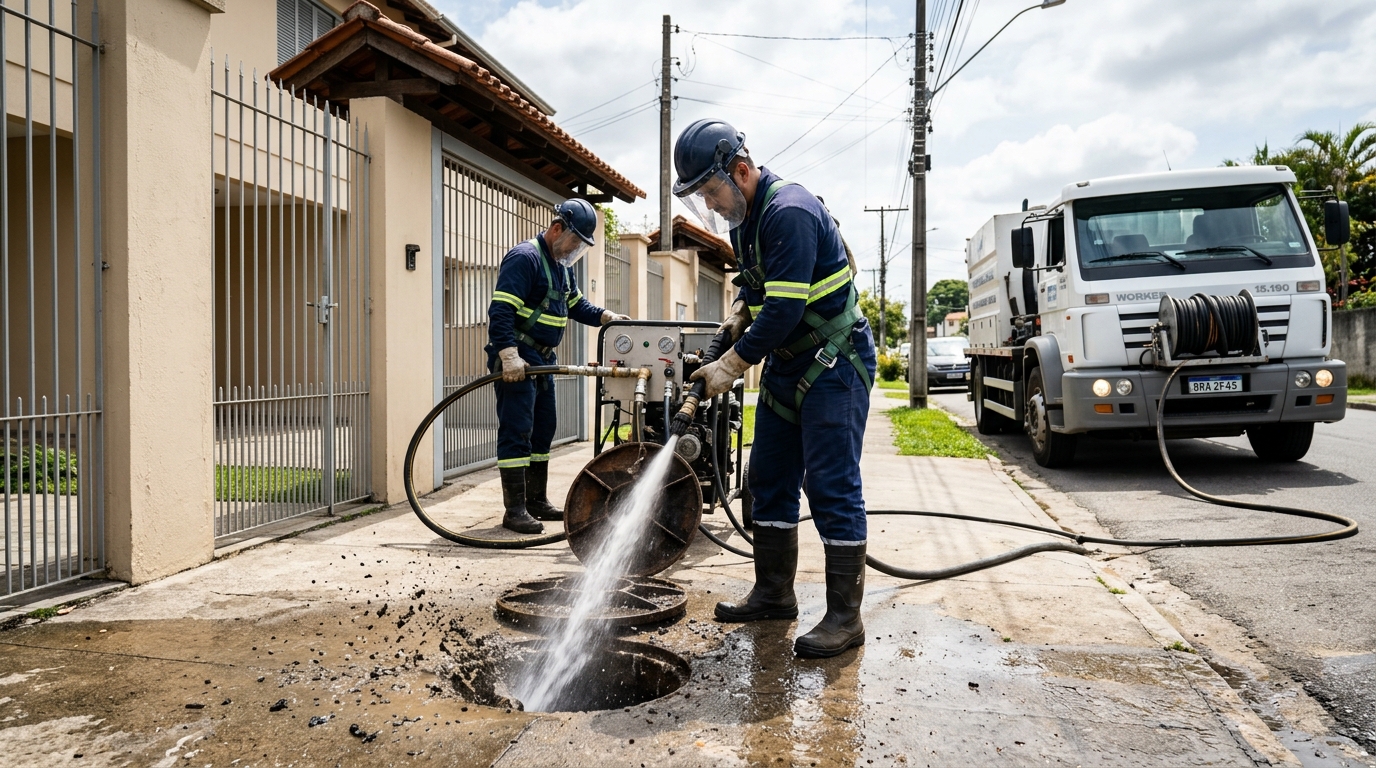 Limpeza de Tubulação com Hidrojato no Flexal, Serra‑ES