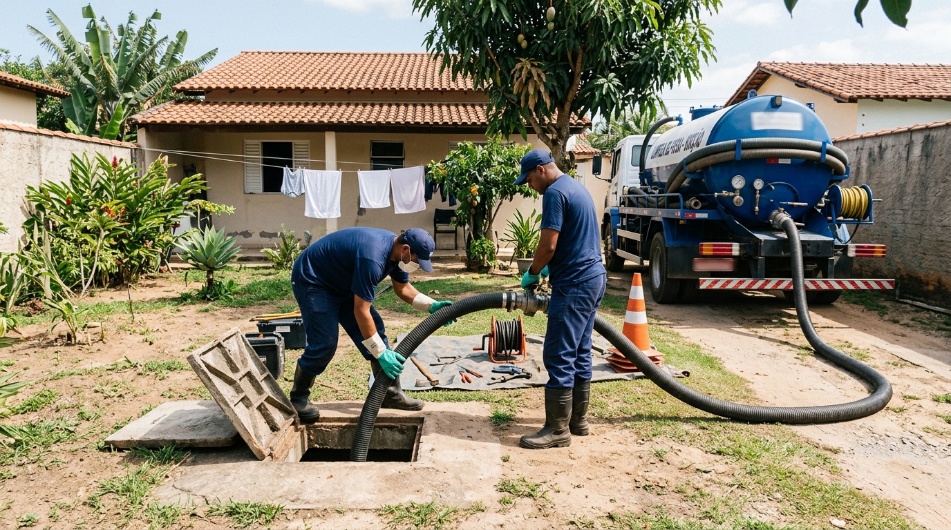 Manutenção de Fossa no Bela Vista, Serra‑ES